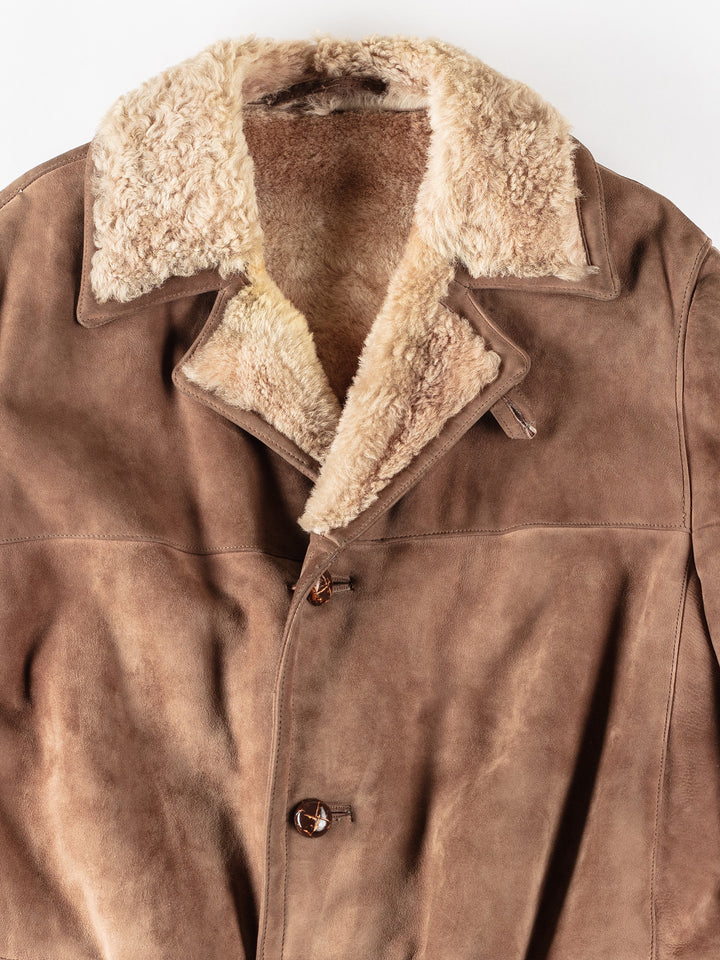Vintage 80's Men Sheepskin Coat in BeigeVN135