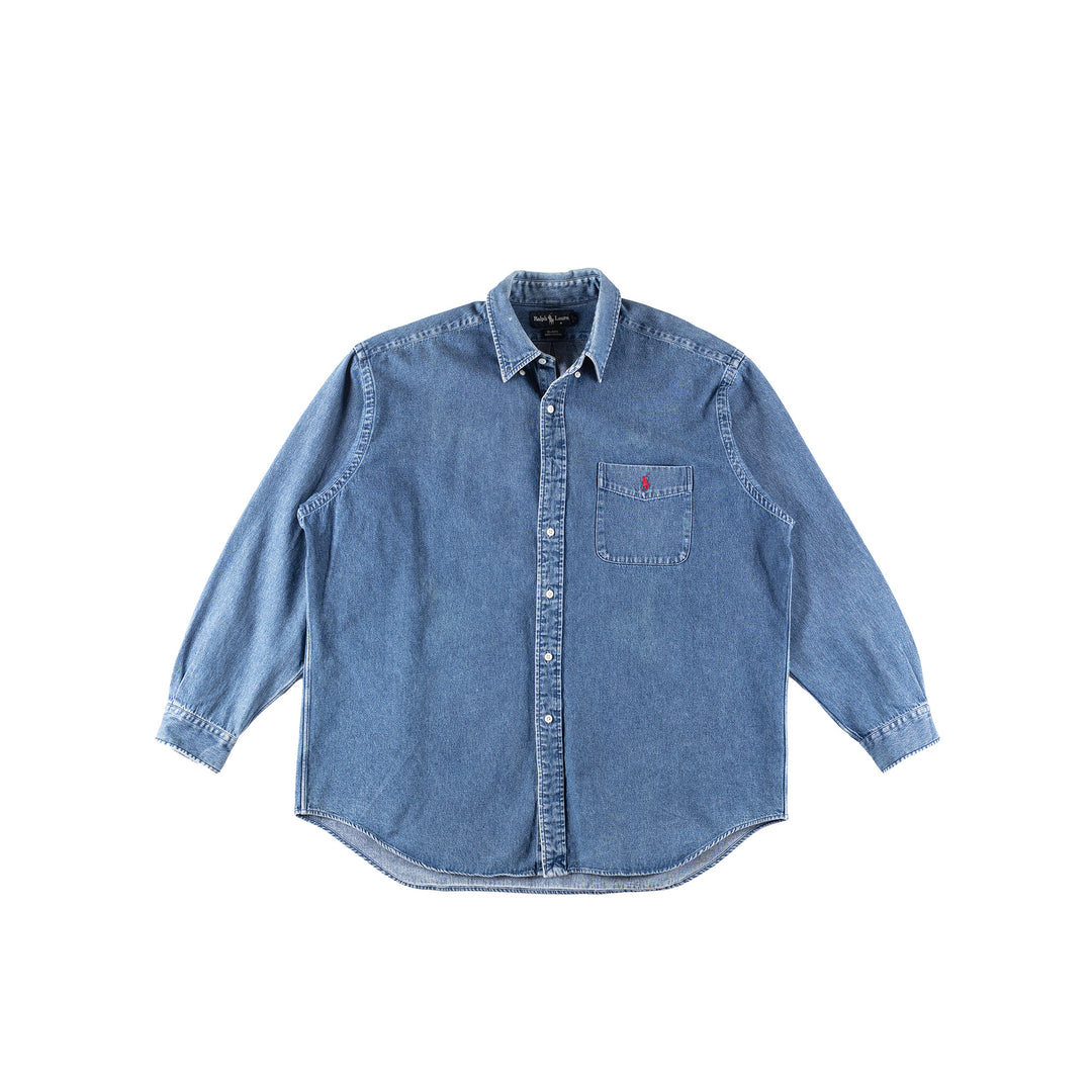 Vintage 90's Men Ralph Lauren Shirt in Blue