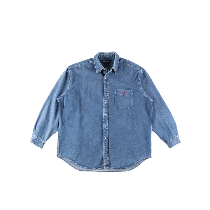Vintage 90's Men Ralph Lauren Shirt in Blue