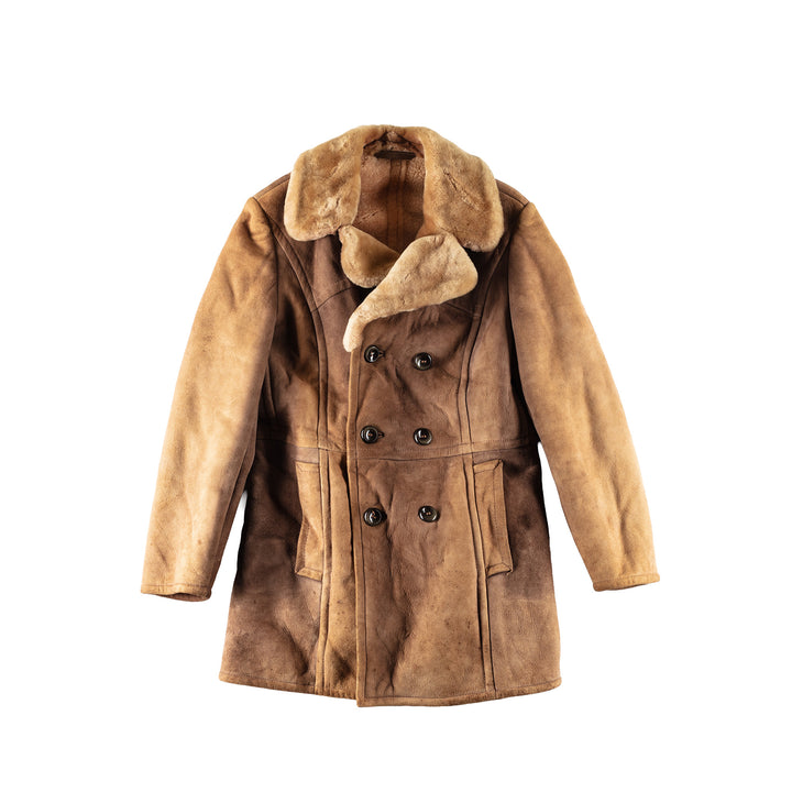 Vintage 70's Men Sheepskin Coat in BeigeVN389