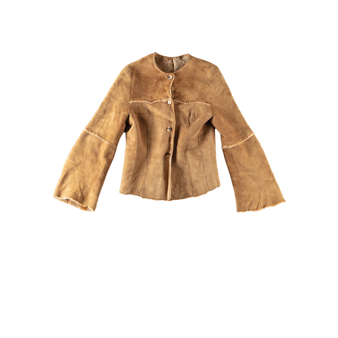 Vintage 70's Women Sheepskin Jacket in BrownMN353