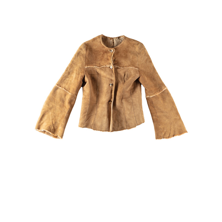 Vintage 70's Women Sheepskin Jacket in BrownMN353