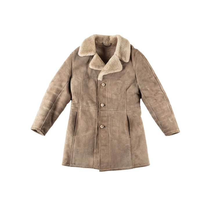 Vintage 70's Men Sheepskin Coat in GrayVN139