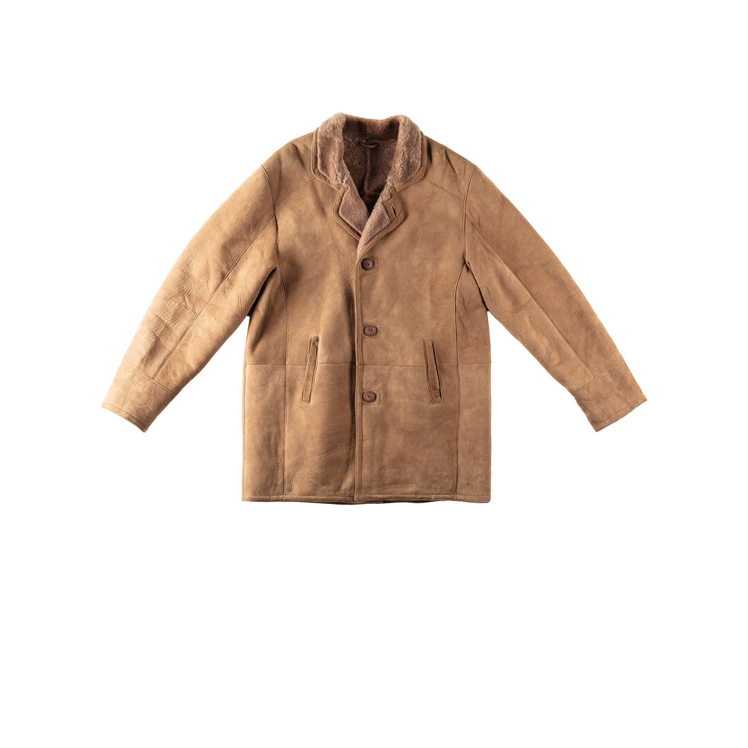 Vintage 90's Men Sheepskin Coat in BrownVN155