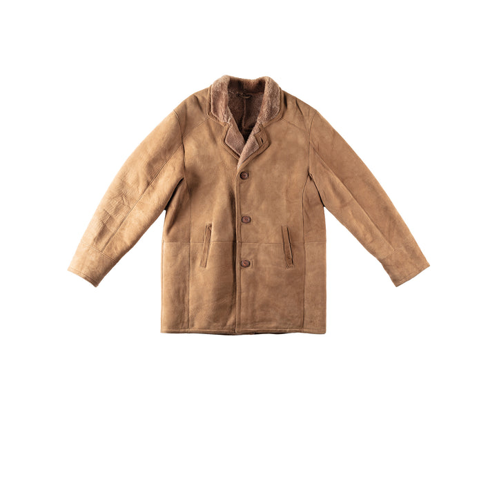 Vintage 90's Men Sheepskin Coat in BrownVN155
