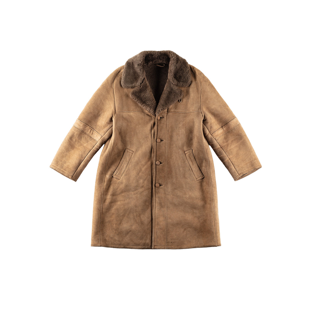 Vintage 80's Men Sheepskin Coat in BeigeVN176