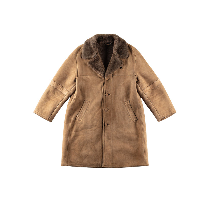 Vintage 80's Men Sheepskin Coat in BeigeVN176
