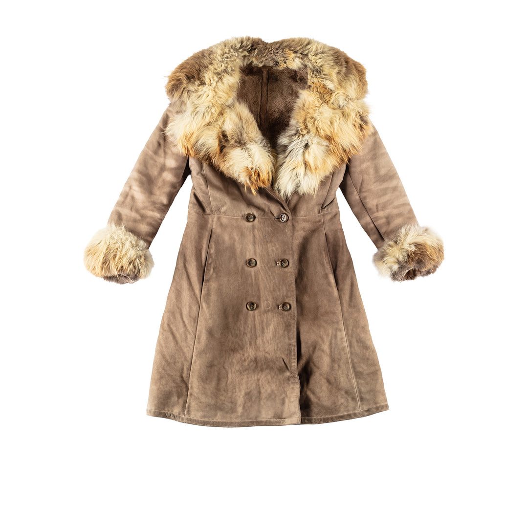 Vintage 70's Women Sheepskin Coat in BrownMN642