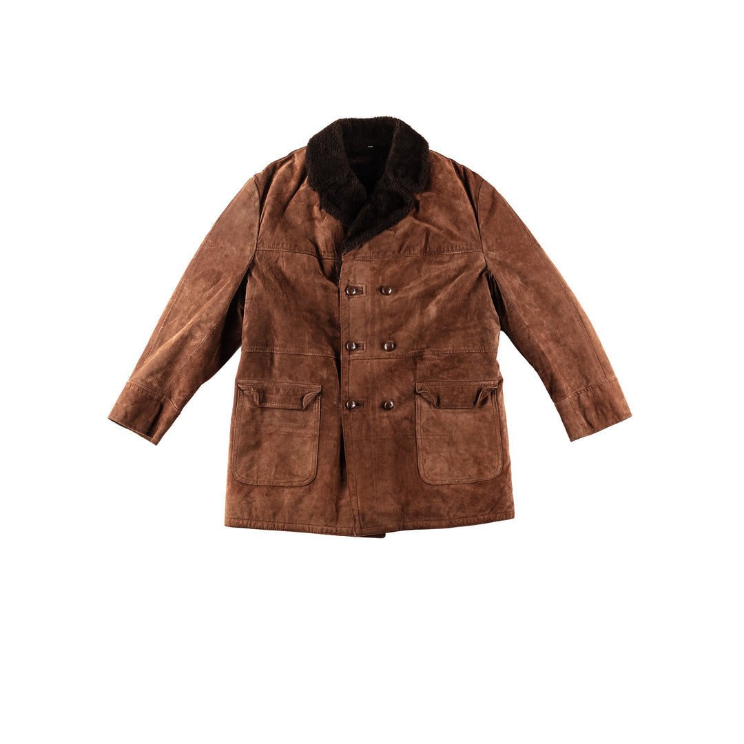 Vintage 70's Men Faux Sheepskin Coat in BrownVN190