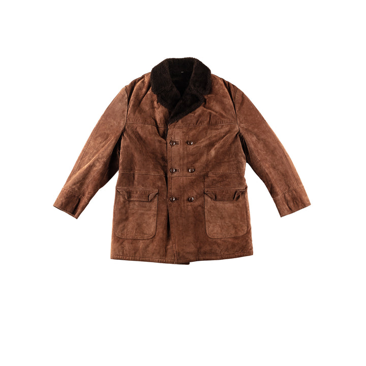 Vintage 70's Men Faux Sheepskin Coat in BrownVN190