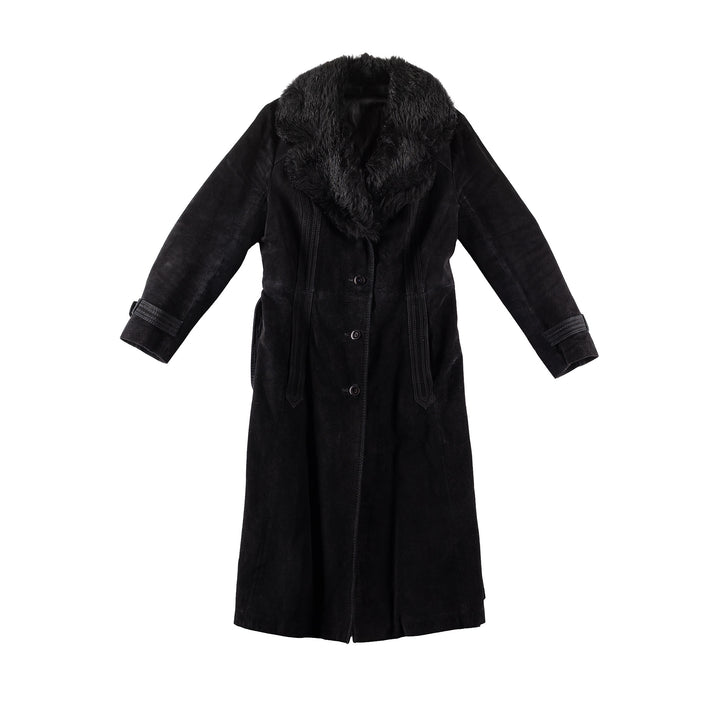 Vintage 70's Women Suede Coat in BlackMN257