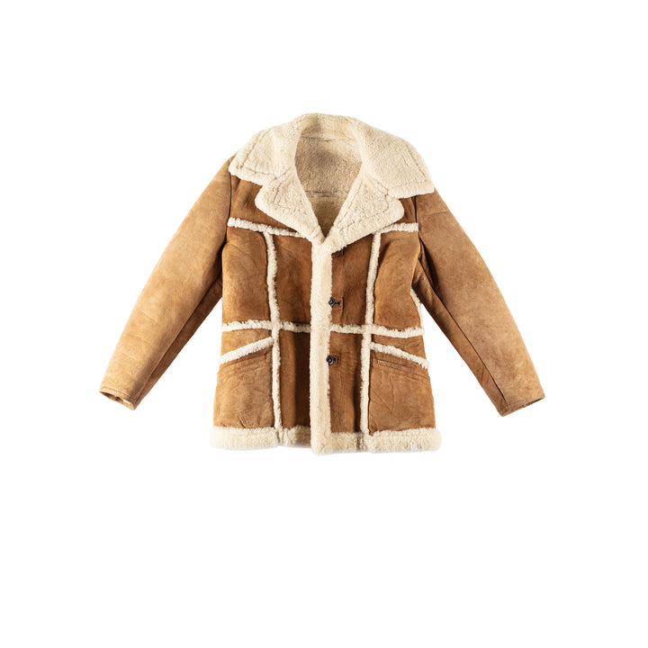 Vintage 70's Men Sheepskin Coat in BrownVN261