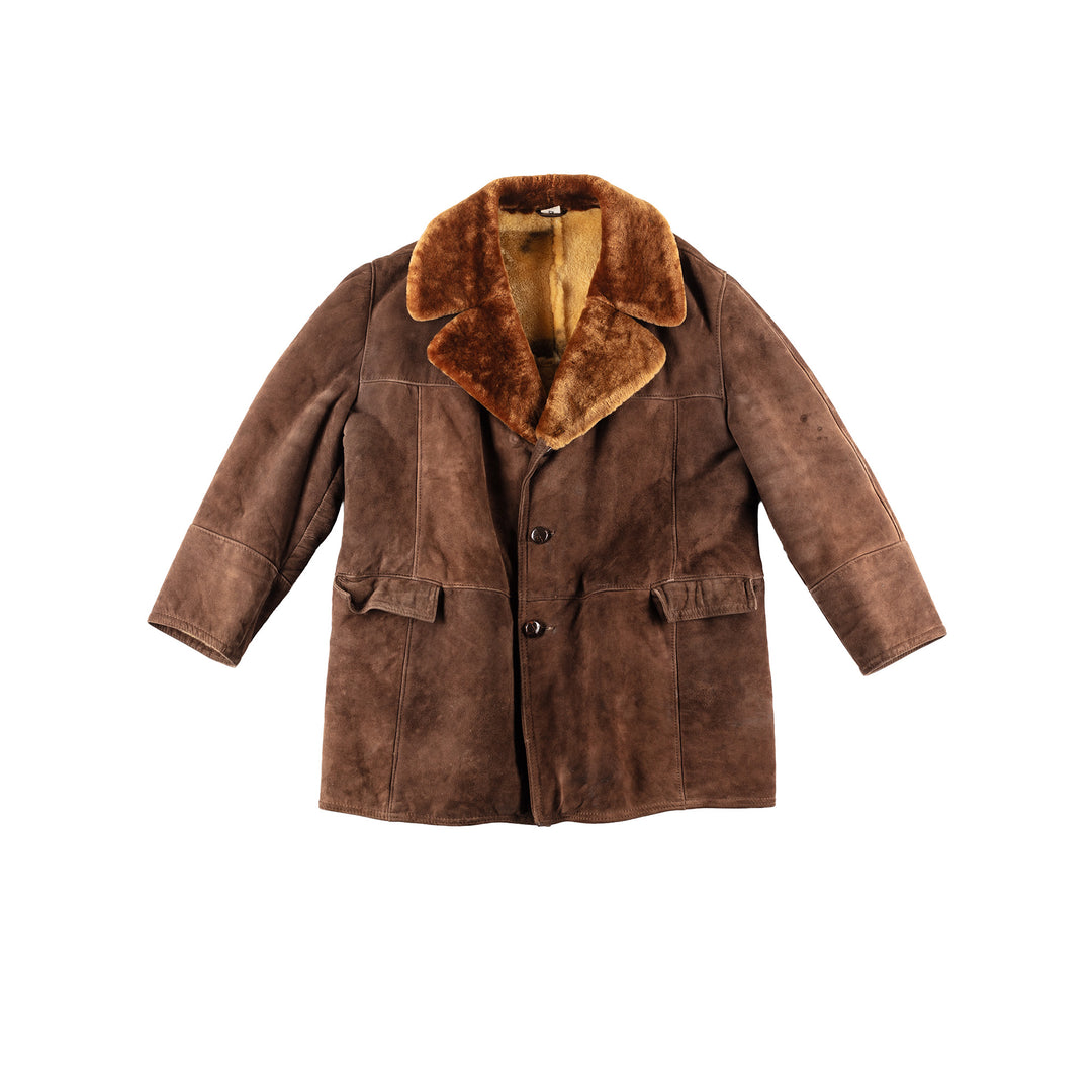 Vintage 70's Men Sheepskin Coat in Brown