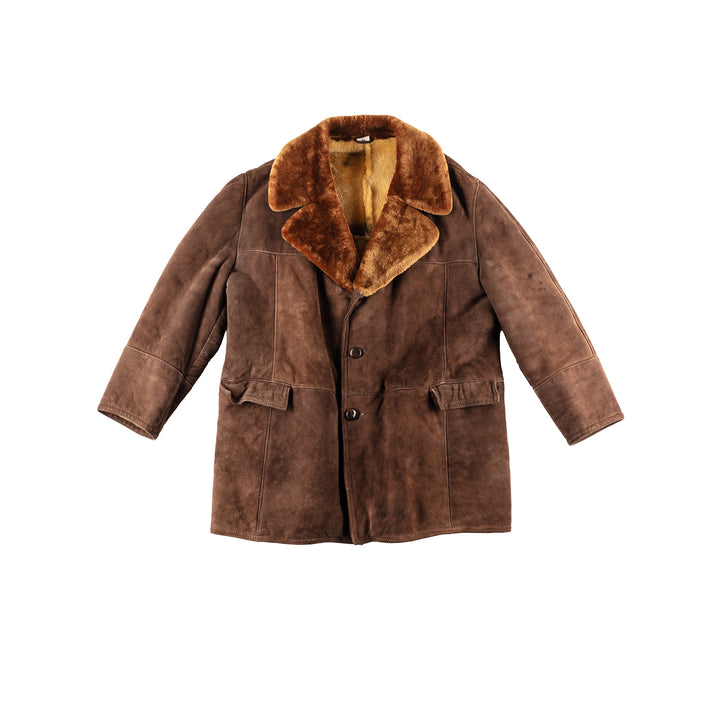 Vintage 70's Men Sheepskin Coat in Brown