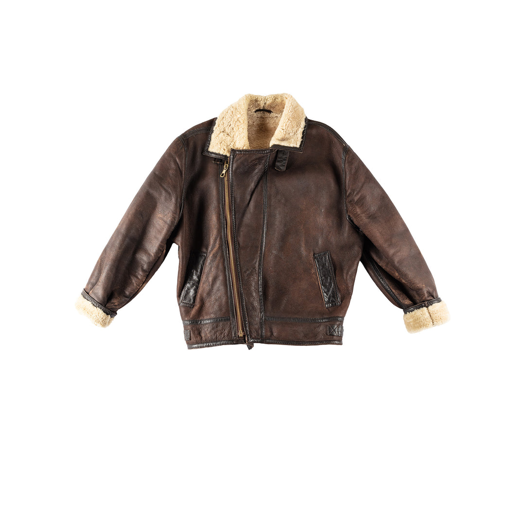 Vintage 80's Men Sherpa Jacket in BrownVN263
