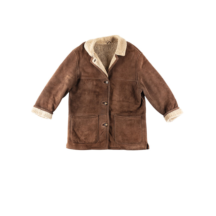 Vintage 90's Women Sheepskin Coat in BrownMN206