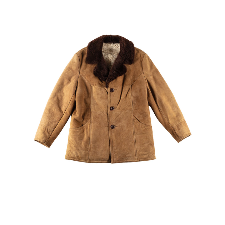 Vintage 70's Men Sheepskin Coat in BrownVN195