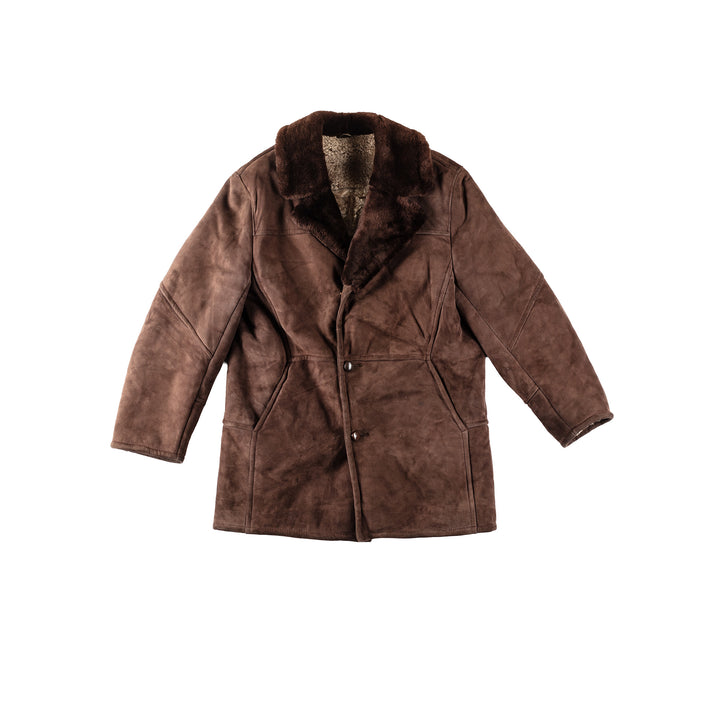Vintage 80's Men Sheepskin Coat in BrownVN134