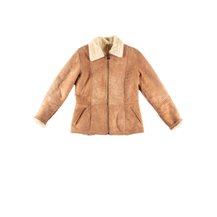 Vintage 70's Women Sheepskin Vest in BrownMN406