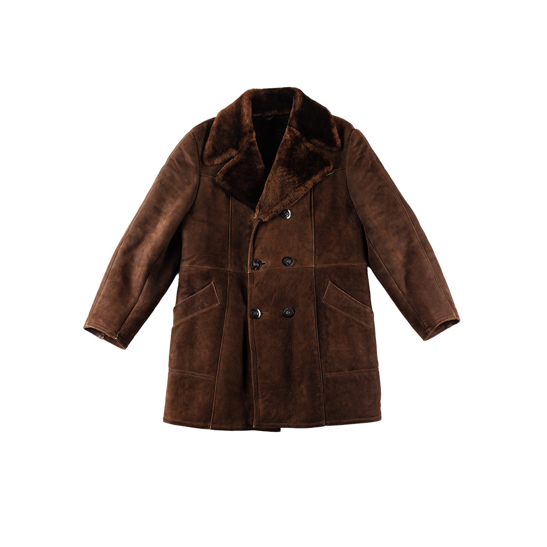 Vintage 70's Men Sheepskin Coat in BrownVN187