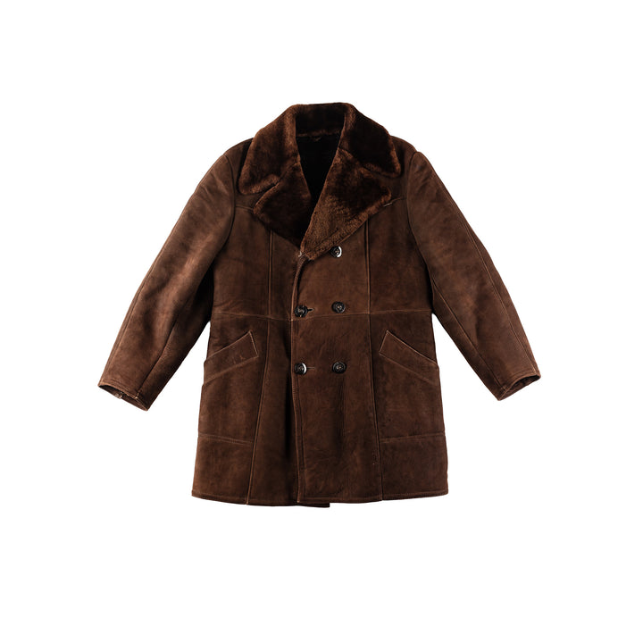 Vintage 70's Men Sheepskin Coat in BrownVN187