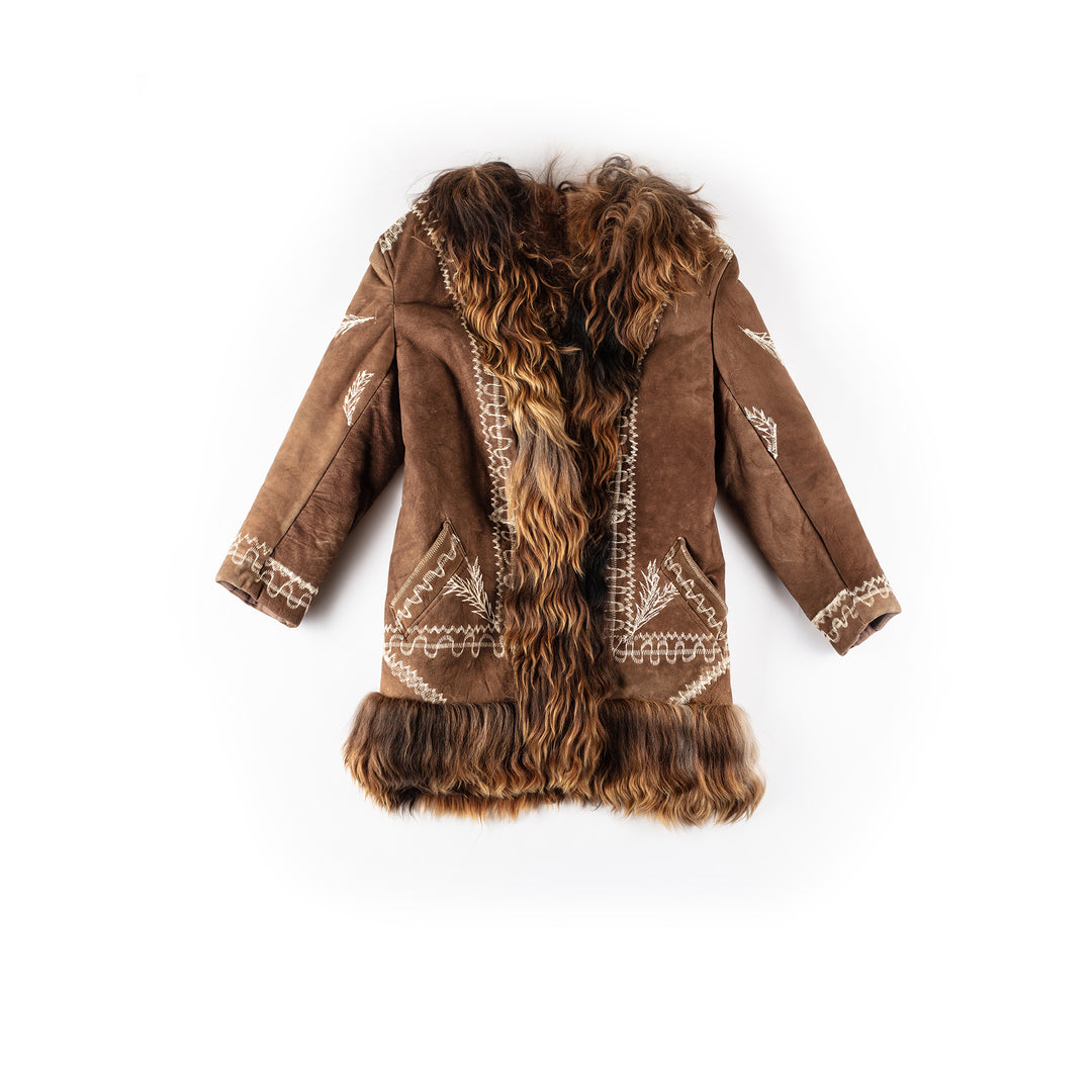 Vintage 70's Women Sheepskin Coat in BrownMN231