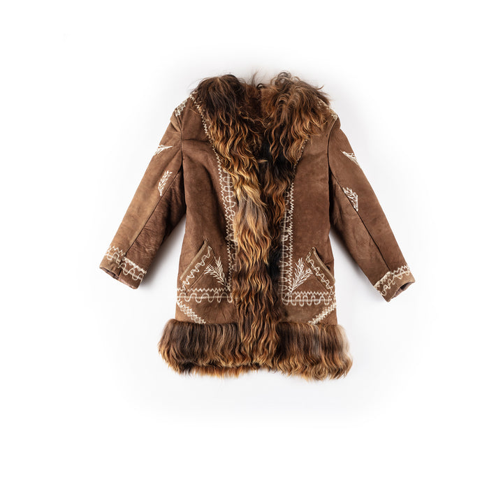 Vintage 70's Women Sheepskin Coat in BrownMN231