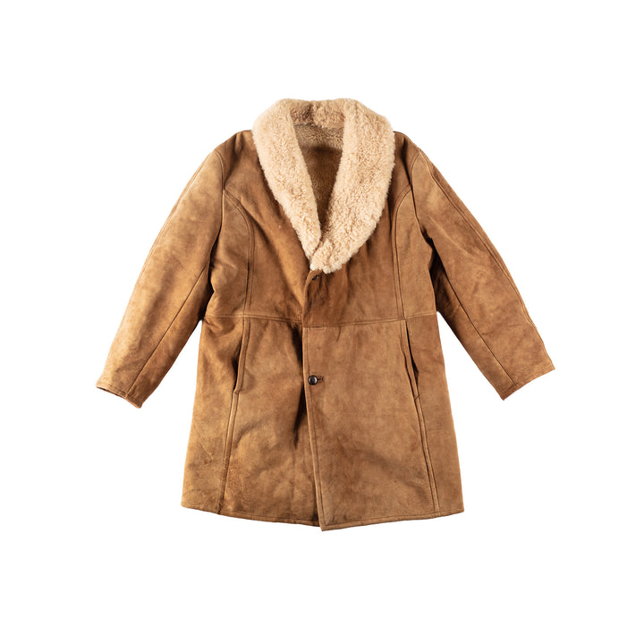 Vintage 80's Men Sheepskin Coat in BrownVN148