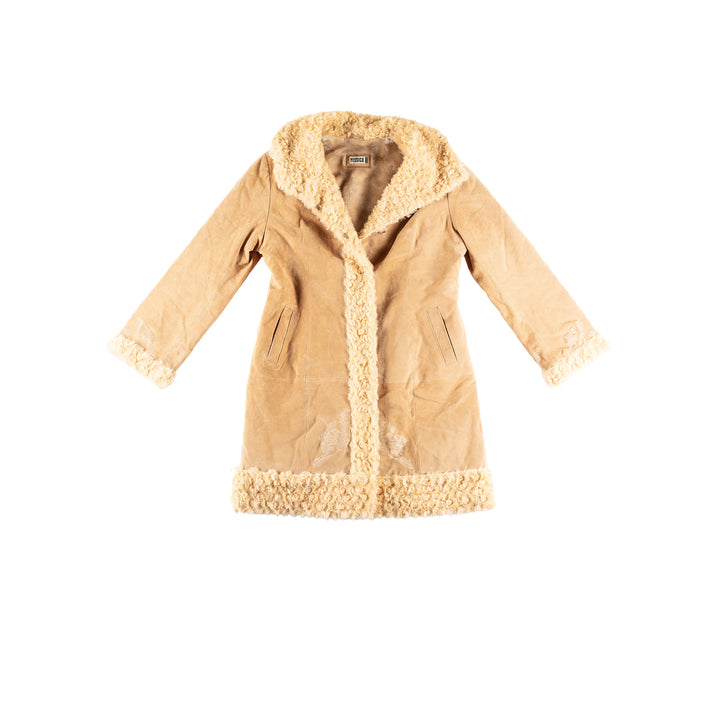Vintage 70's Women Suede Coat in BeigeMN383