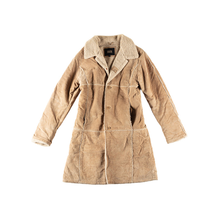 Vintage 70's Men Faux Sheepskin Coat in BeigeVN381