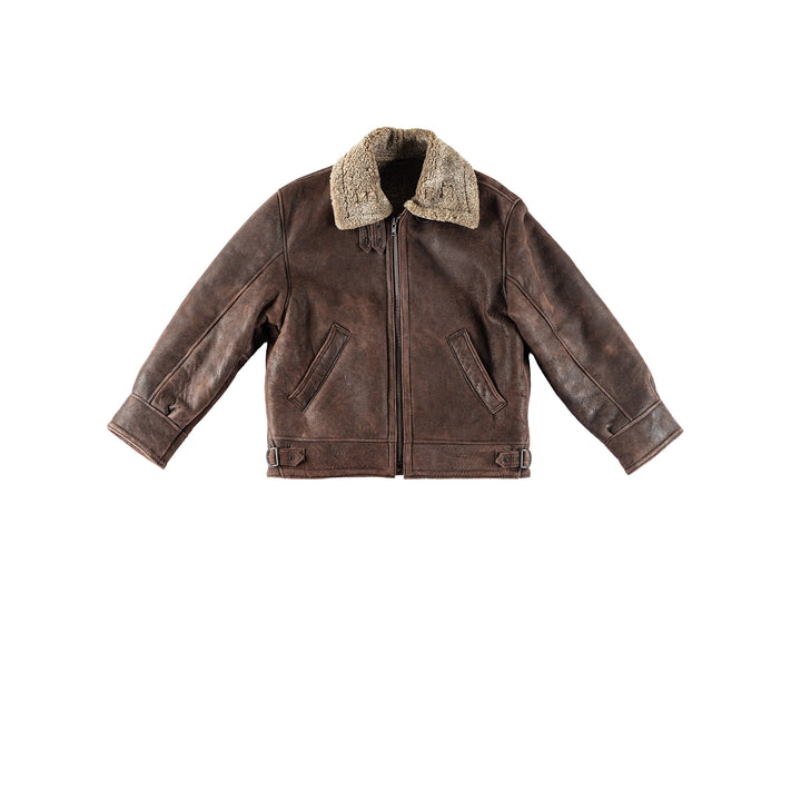 Vintage 80's Men Sheepskin Jacket in BrownVN382
