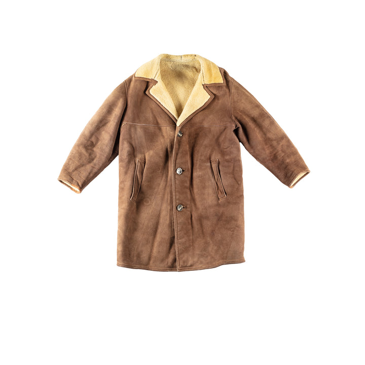 Vintage 70's Men Sheepskin Coat in BrownVN330