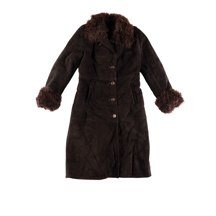 Vintage 70's Women Sheepskin Coat in BrownMN439