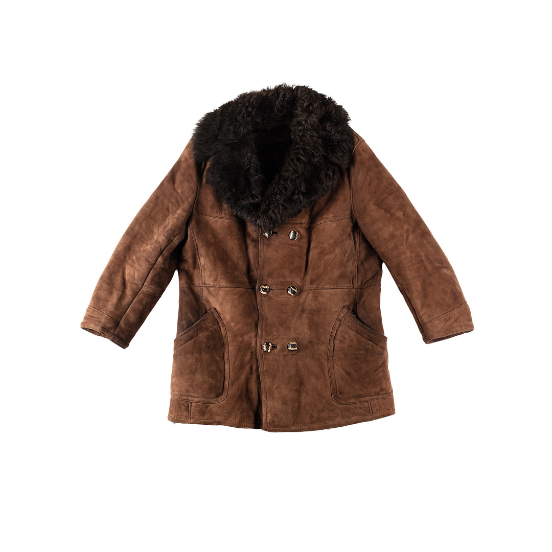 Vintage 70's Men Sheepskin Coat in BrownVN131