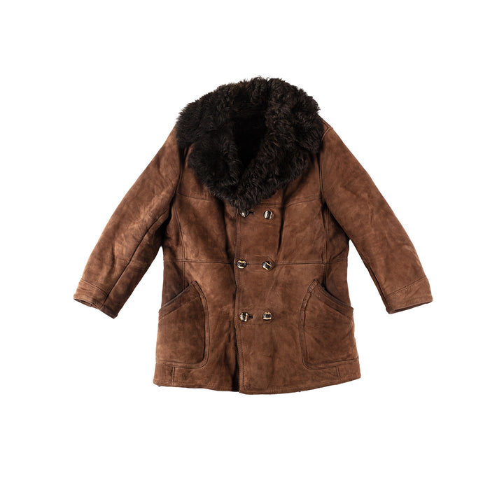 Vintage 70's Men Sheepskin Coat in BrownVN131
