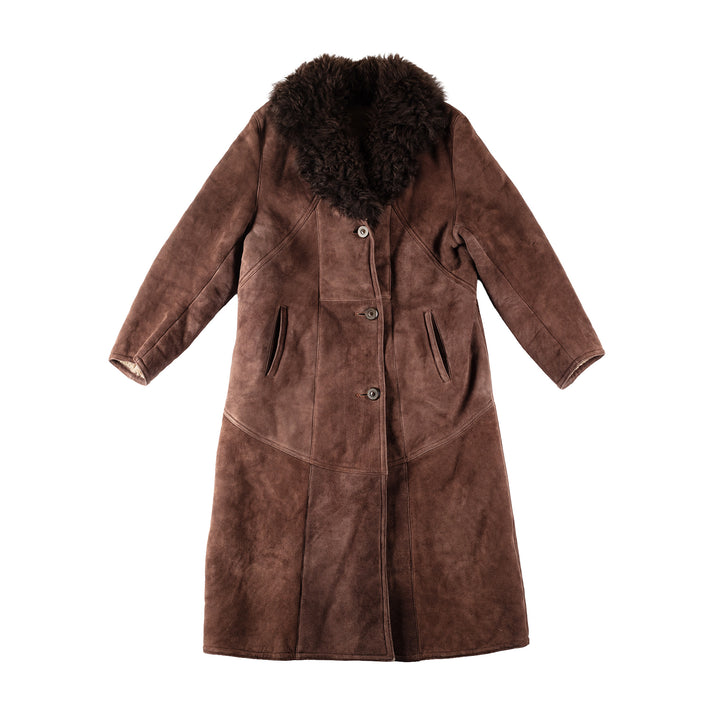 Vintage 80's Women Sheepskin Coat in BrownMN162