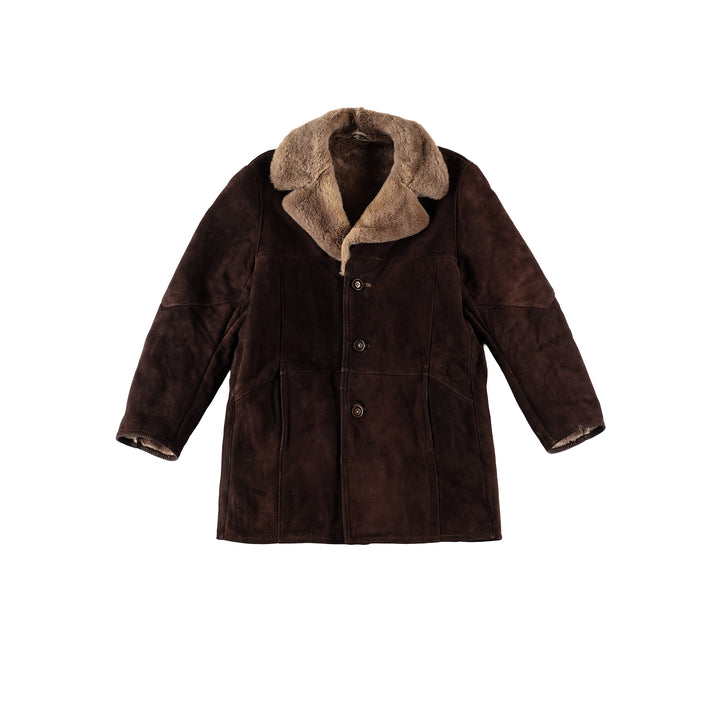 Vintage 70's Men Sheepskin Coat in BrownVN607