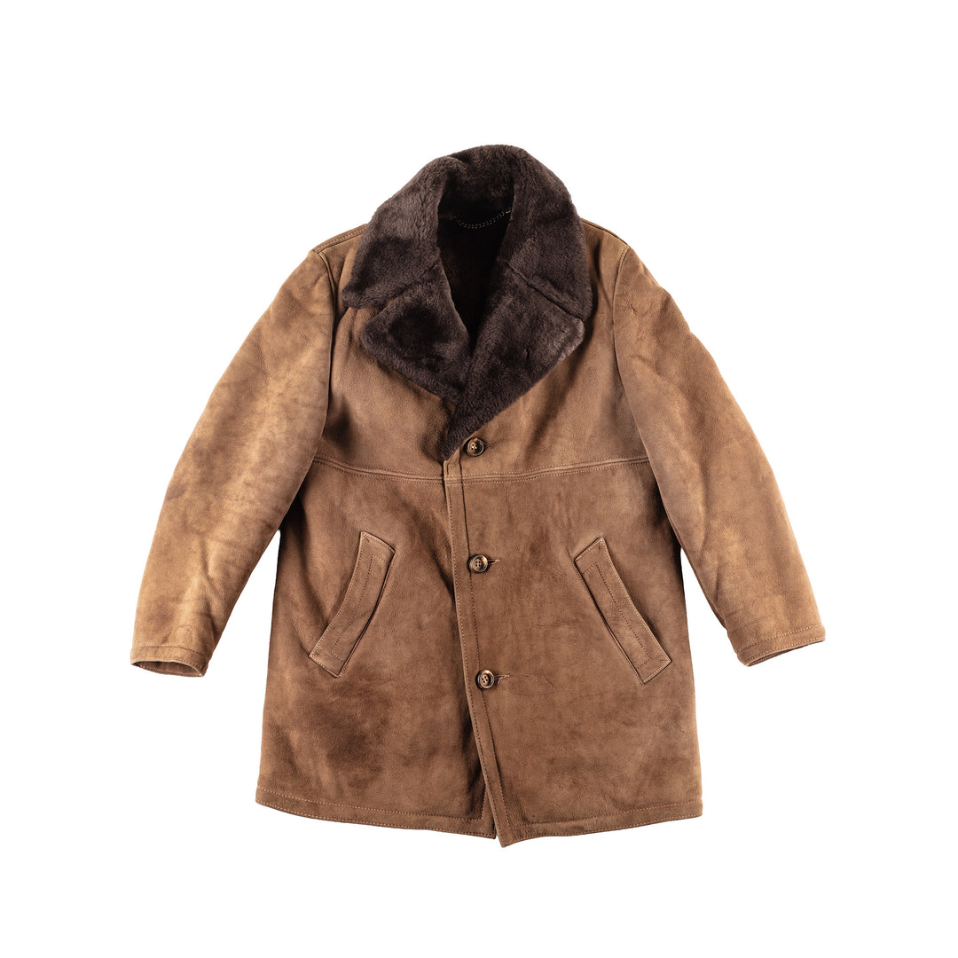 Vintage 70's Men Sheepskin Coat in Brown