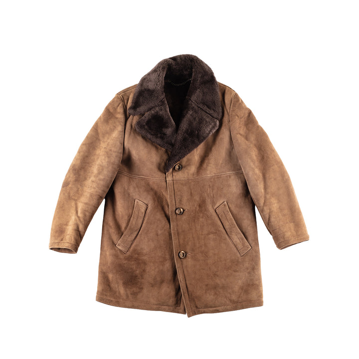 Vintage 70's Men Sheepskin Coat in Brown
