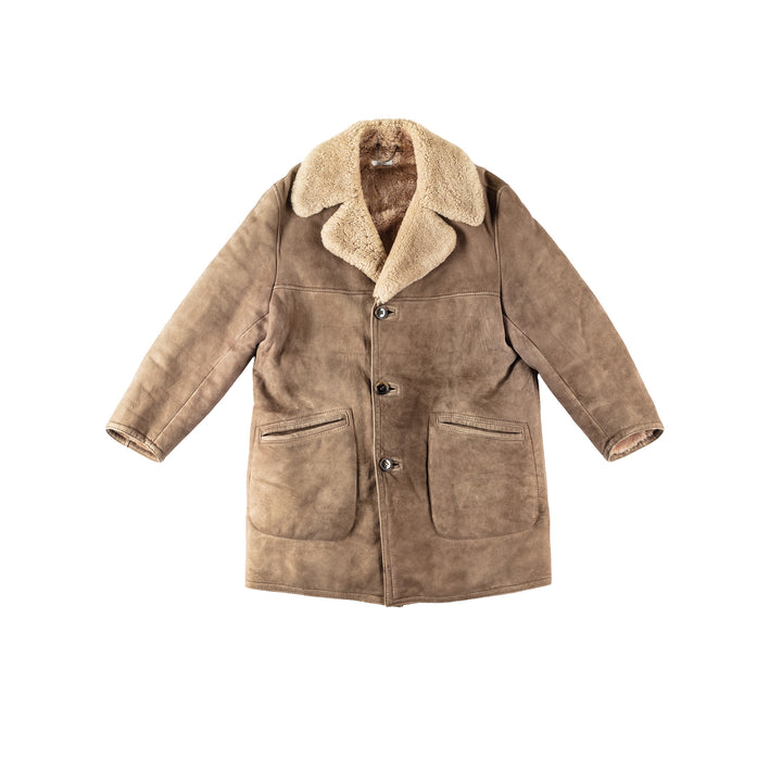 Vintage 80's Men Sheepskin Coat in BeigeVN116