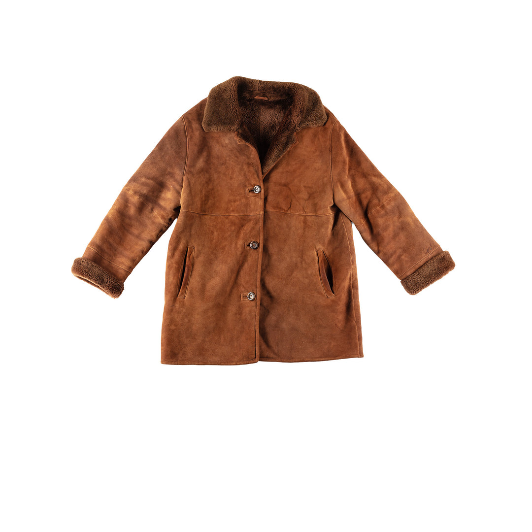 Vintage 70's Women Sheepskin Coat in BrownMN201