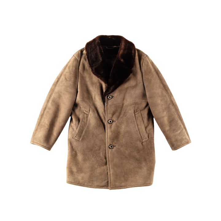 Vintage 80's Men Sheepskin Coat in BeigeVN136