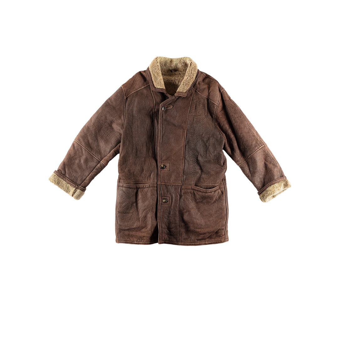 Vintage 80's Men Sheepskin Coat in BrownVN504