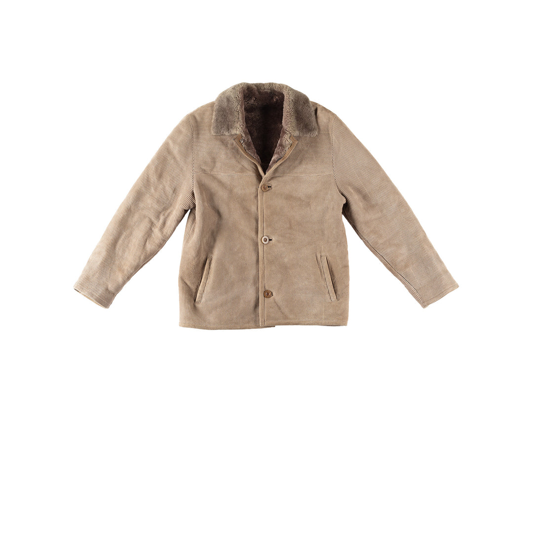 Vintage 90's Men Sheepskin Coat in BeigeVN288