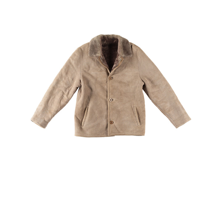 Vintage 90's Men Sheepskin Coat in BeigeVN288