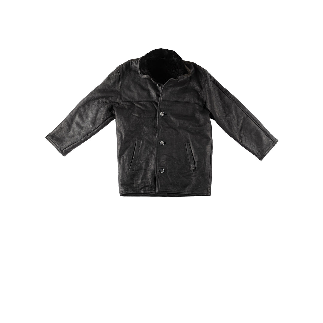 Vintage 90's Men Sheepskin Coat in BlackVN236