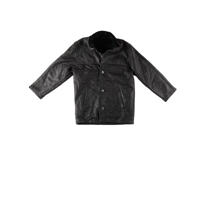Vintage 90's Men Sheepskin Coat in BlackVN236