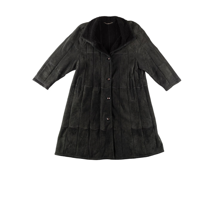 Vintage 90's Women Sheepskin Coat in GreenMN209