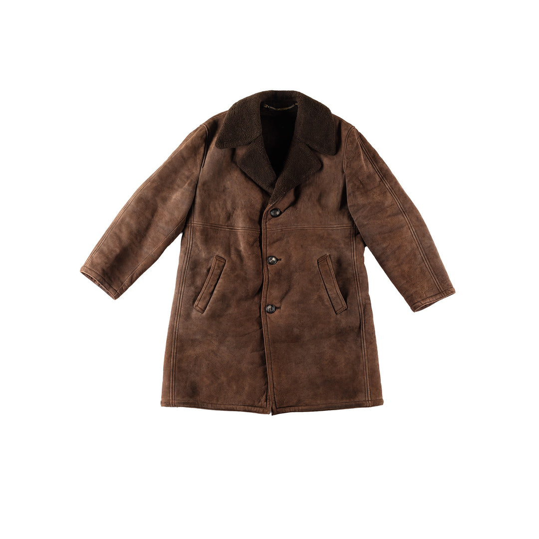 Vintage 90's Men Sheepskin Coat in BrownVN393