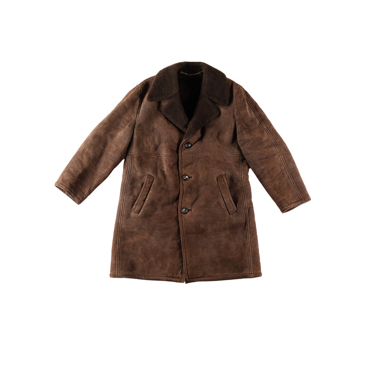 Vintage 90's Men Sheepskin Coat in BrownVN393